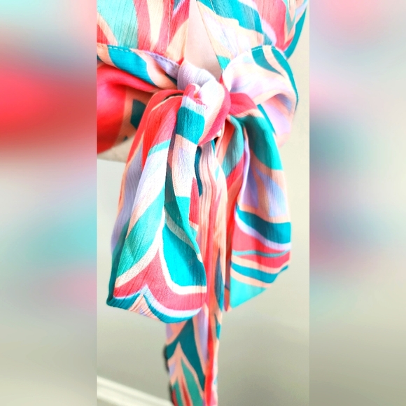 COOPER ST Women Blouse Size 10 Pink Multicoloured Strapless Sheer Lightweight - Picture 4 of 9